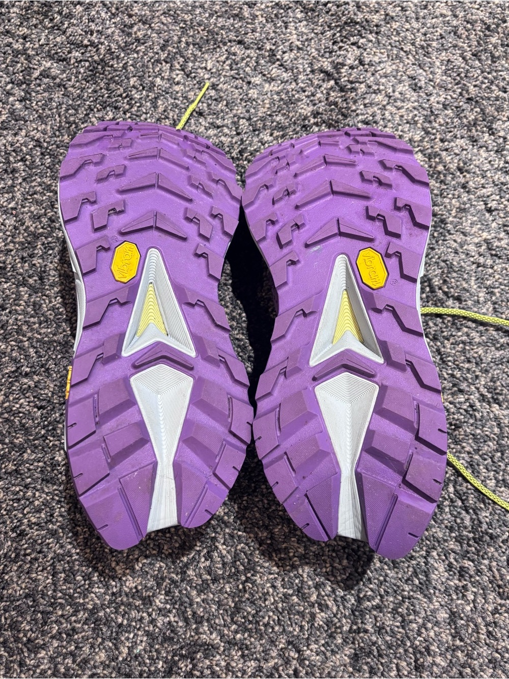 Hoka Skyline Float X Women's Purple Trail Shoes with Yellow Laces - Picture 2 of 4